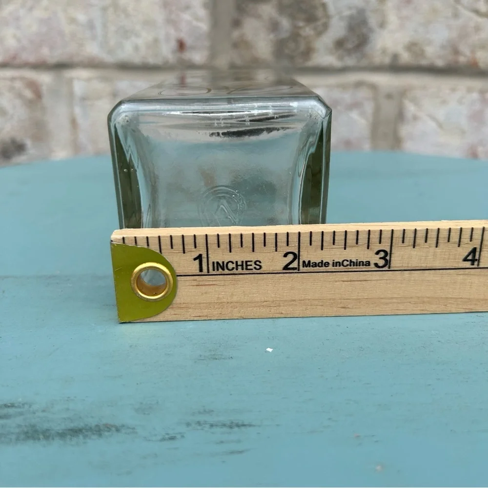 Vintage Mid Century English Bar Set Wood Brass Glass Bottles